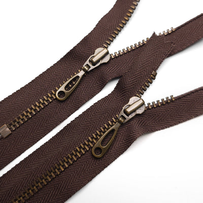 YKK | Closed End Zipper | Metal | Brown | #4 | 4'' - 10 cm