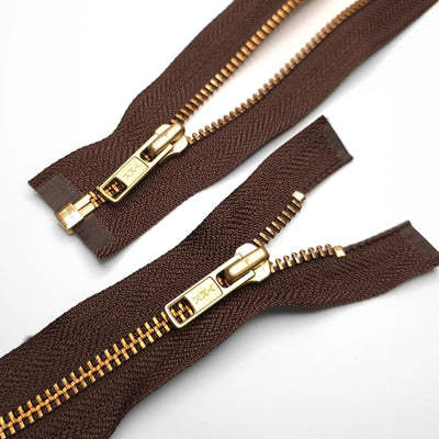 YKK | Open End Zipper | Metal | #5 | Brown | 23'' - 58.5 cm