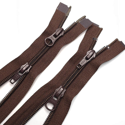 YKK | Open-End Zipper | Metal | 2 Ways | Brown | 26 3/4'' - 68 cm