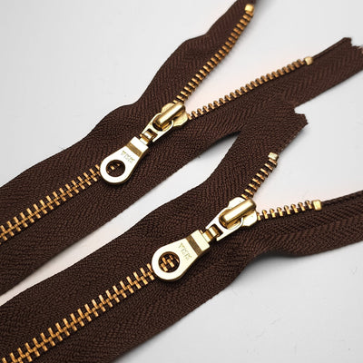 YKK | Closed End Zipper | Metal | Brown | #5 | 6'' - 15 cm