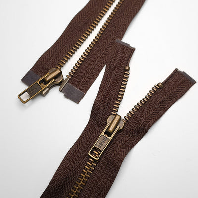 YKK | Open End Zipper | Metal | #5 | Brown | 28'' - 71 cm