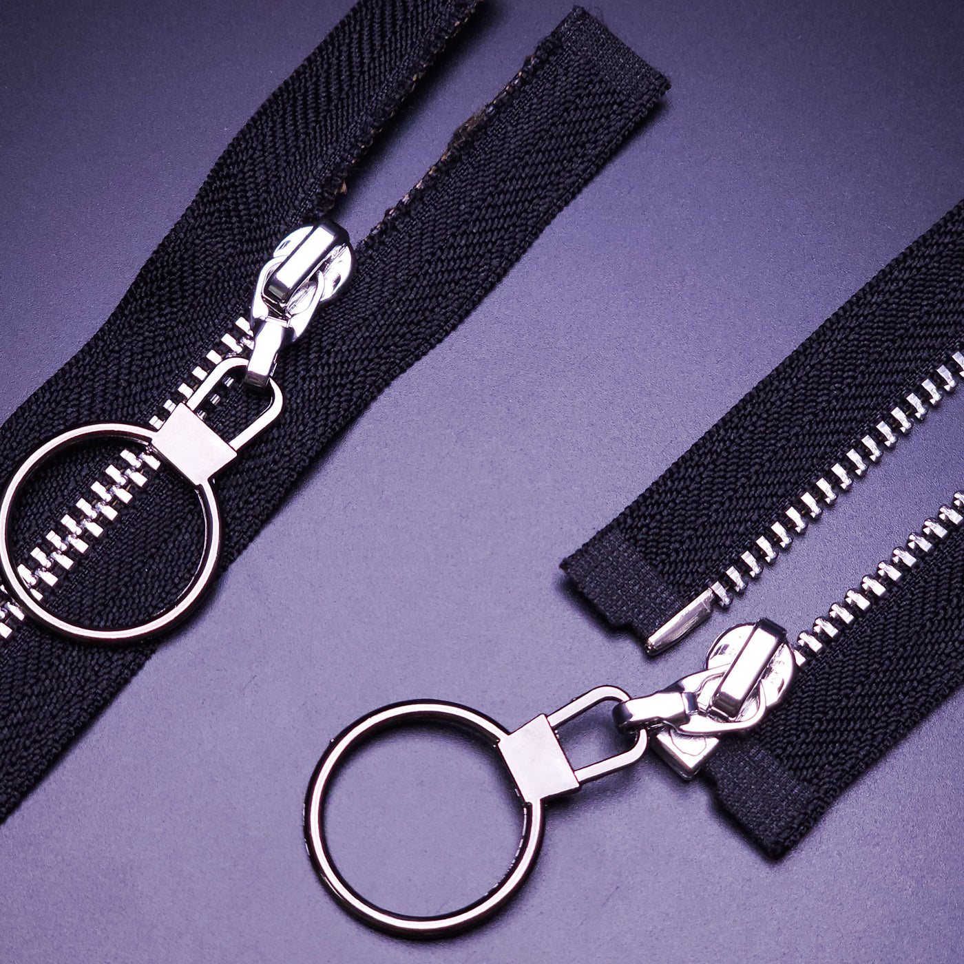 Open End Zipper | Nickel | Black | 28.5" - 72 cm