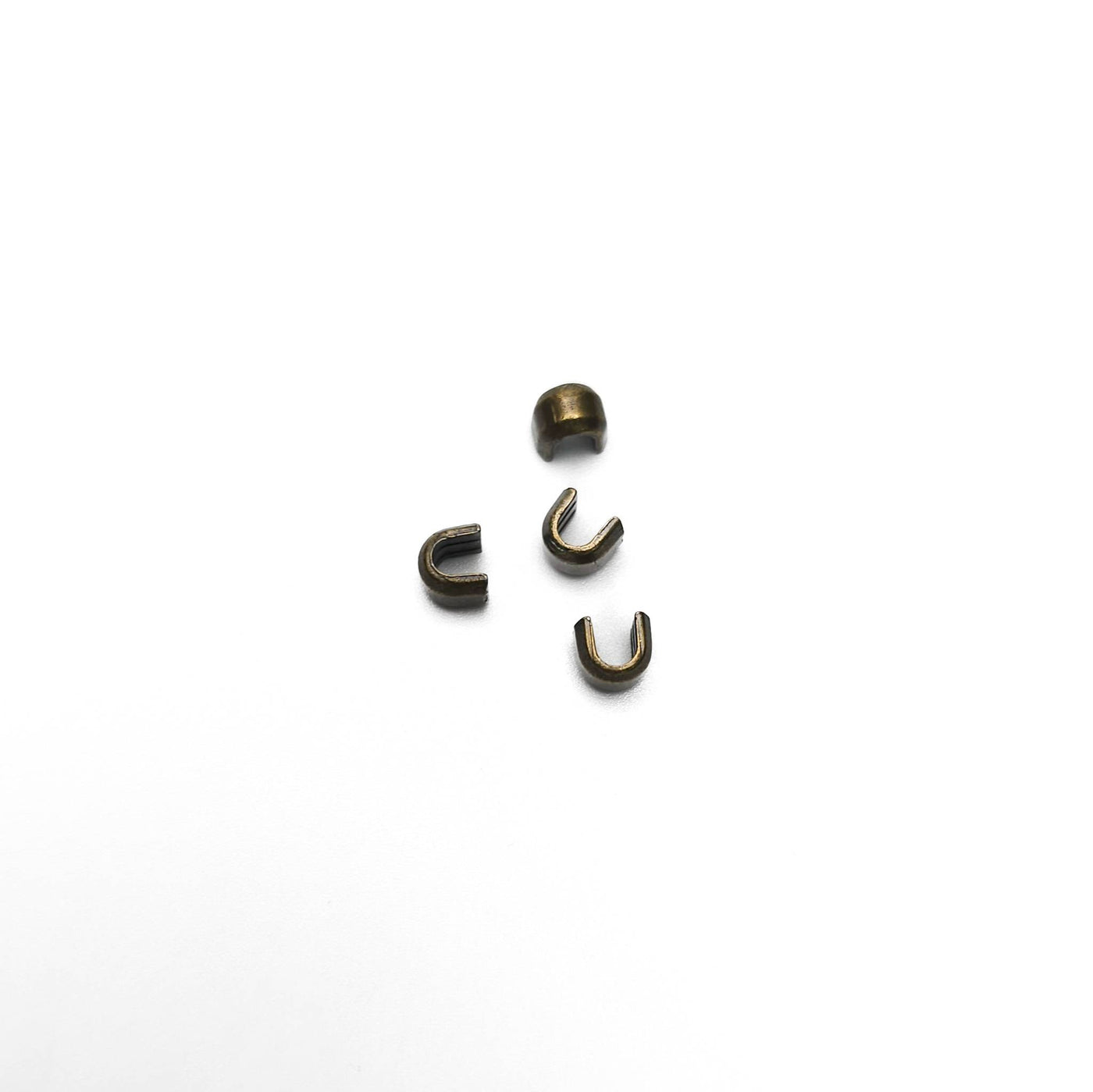 Antique Gold U-Shape Zipper Top Stoppers | 2 Pairs (#5 & #8)