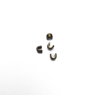 Antique Gold U-Shape Zipper Top Stoppers | 2 Pairs (#5 & #8)