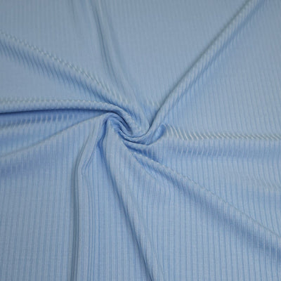 Bamboo Rib Knit Jersey Fabric - Sky Blue