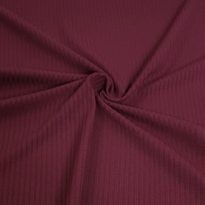 Bamboo Rib Knit Jersey Fabric - Burgundy