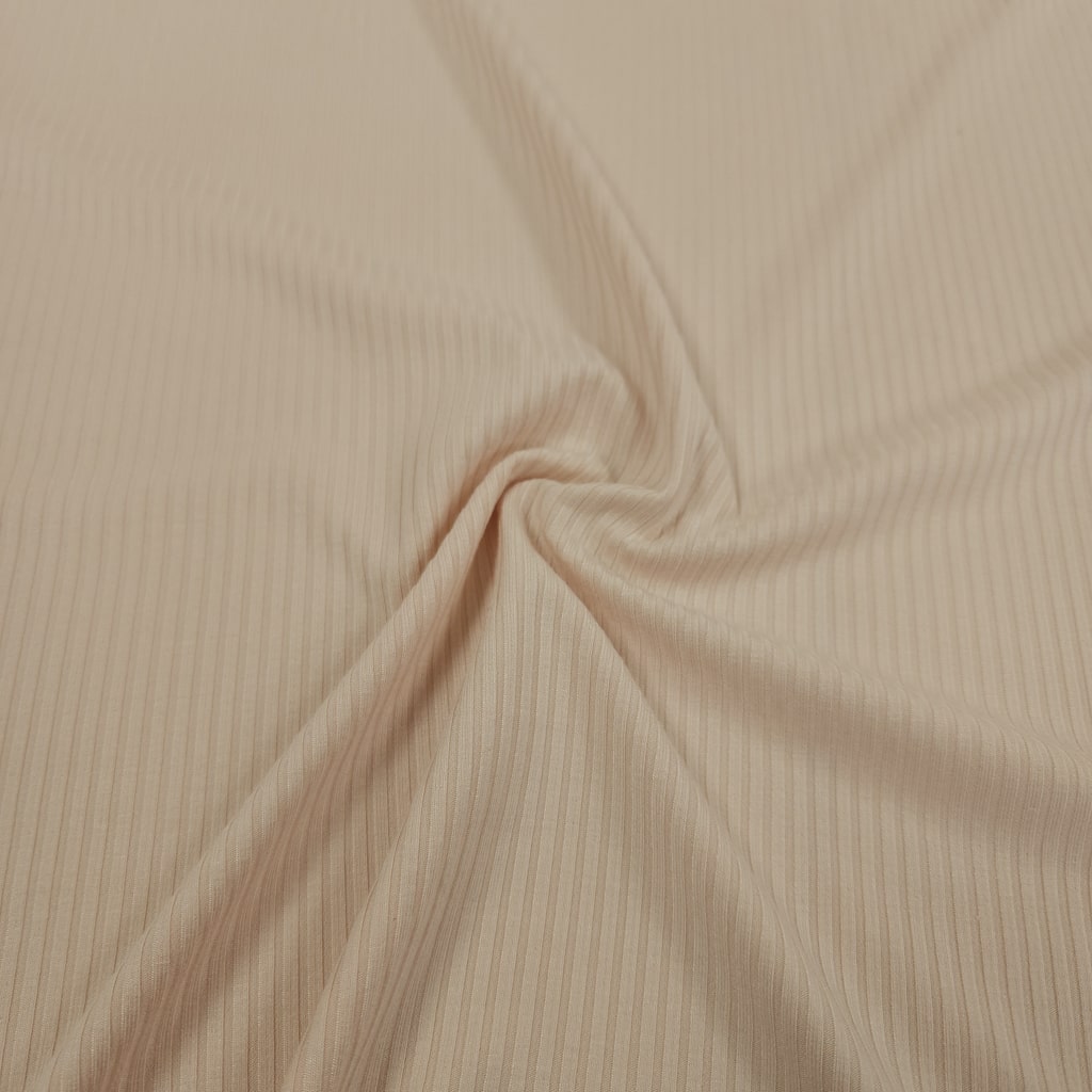 Bamboo Rib Knit Jersey Fabric - Nude