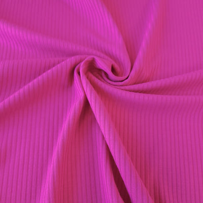 Bamboo Rib Knit Jersey Fabric - Bright Pink 