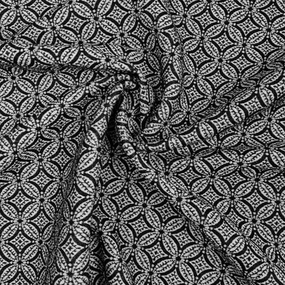 Bengaline Fabric | Mosaic | Black and White