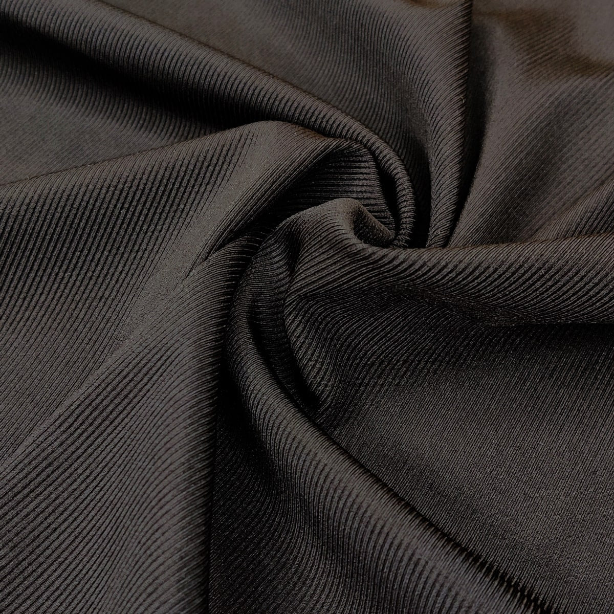 Micro Rib Knit Swimsuit Fabric - UV Protection - Black