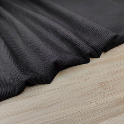 Micro Rib Knit Swimsuit Fabric - UV Protection - Black