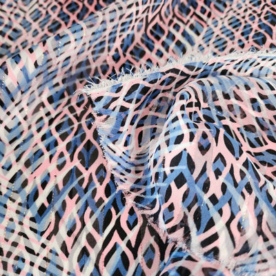 Chiffon Fabric Pink Blue