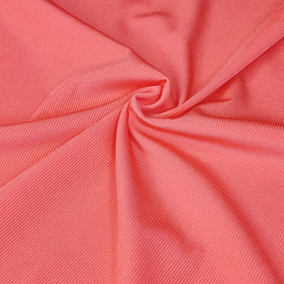 Micro Rib Knit Swimsuit Fabric - UV Protection - Pink - Coral