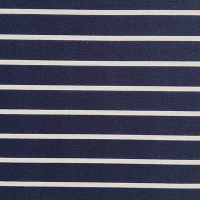 Crepe Fabric | Stripes | White & Navy
