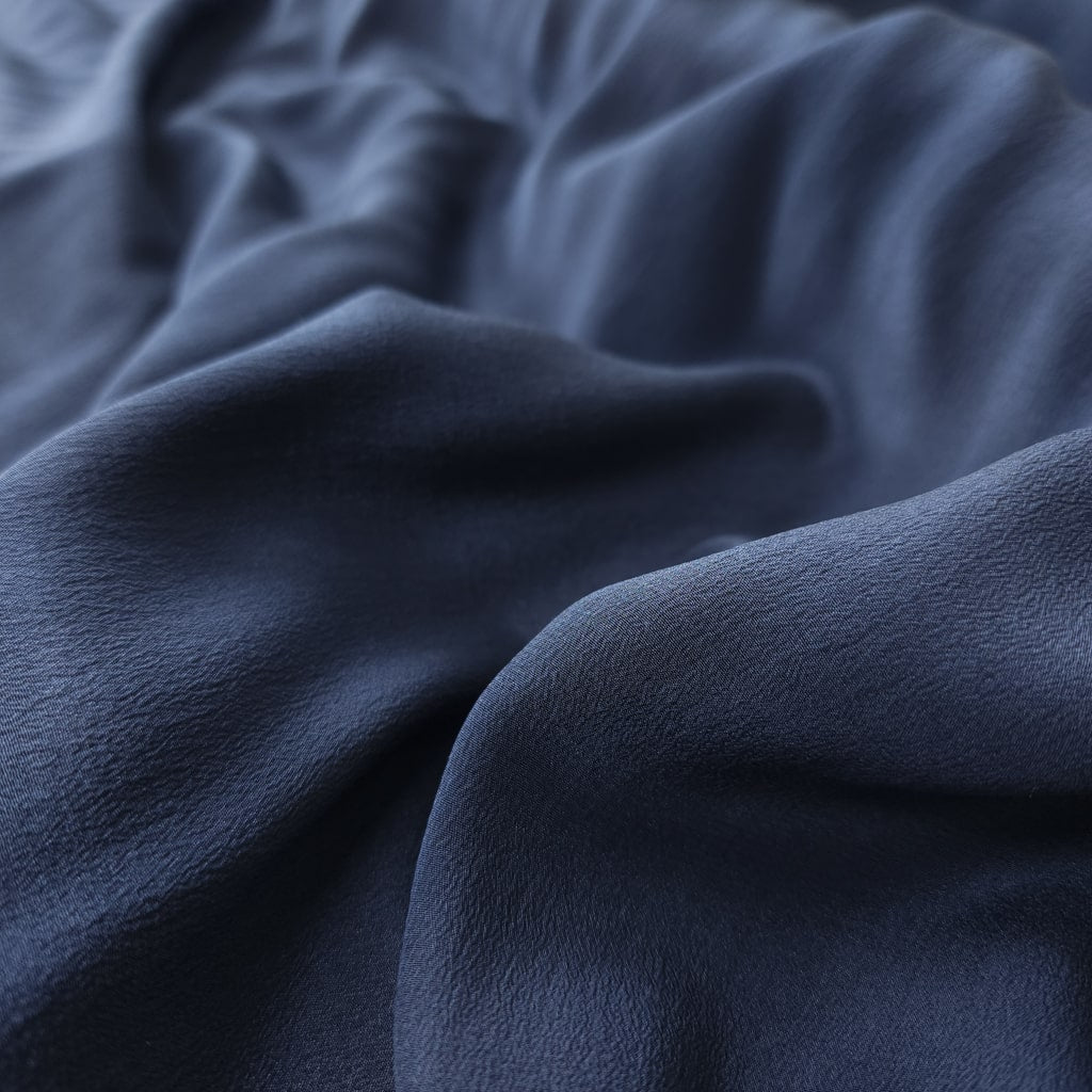 Silk Crepe Fabric in Navy