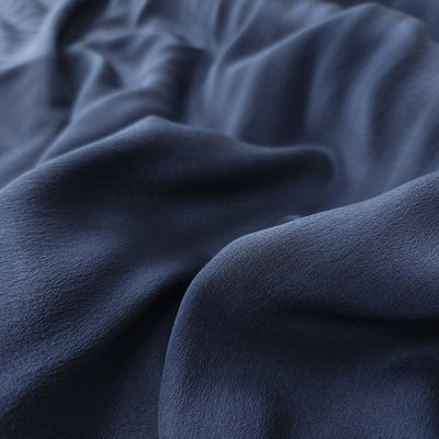 Silk Crepe Fabric in Navy