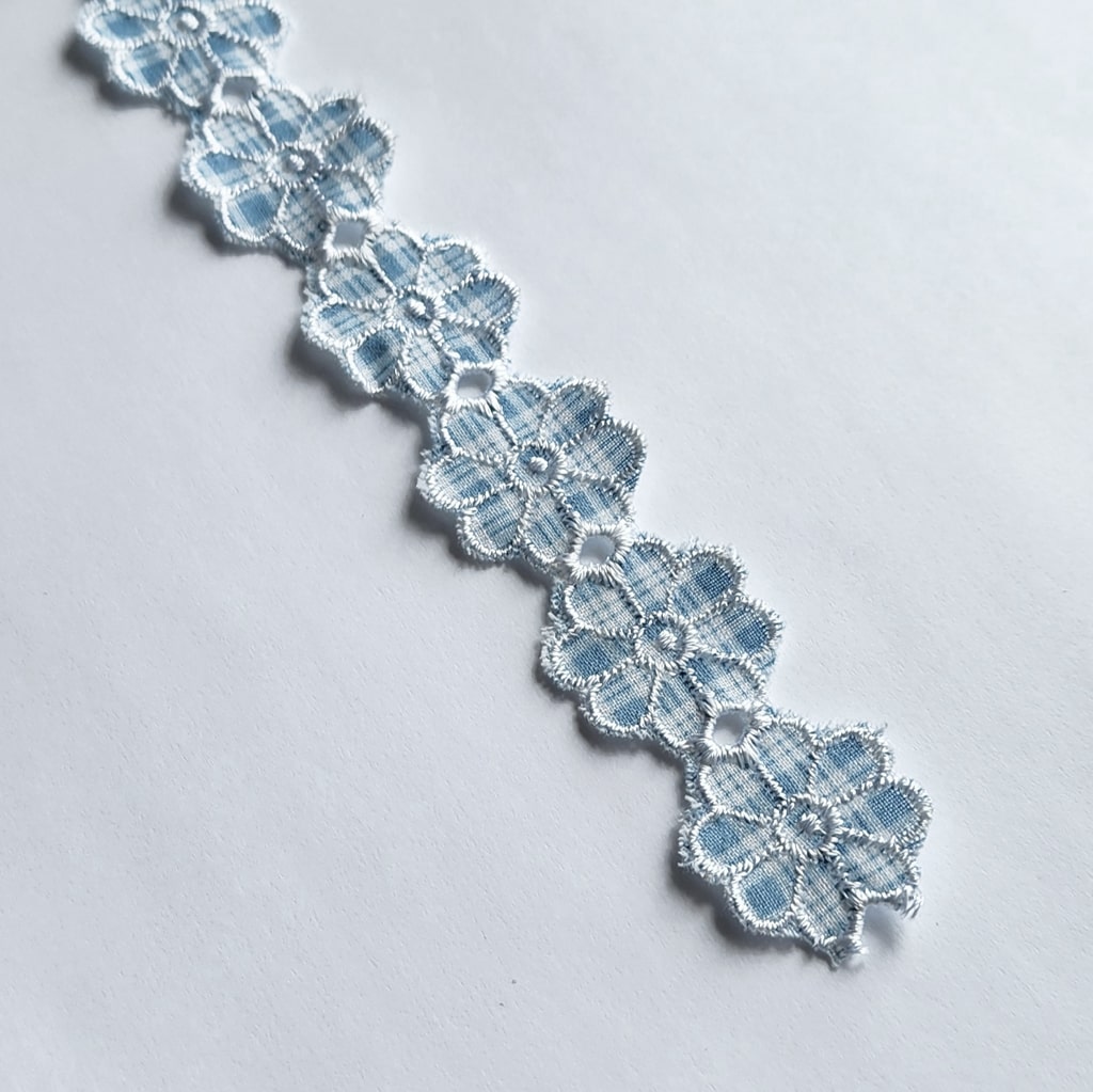 Decorative Lace Trim Flowers - Blue