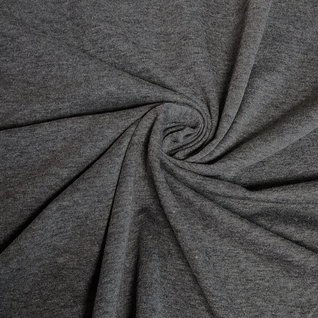 Cotton French Terry Fabric - Charcoal