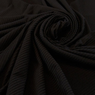 Rib Knit Jersey Fabric - Black