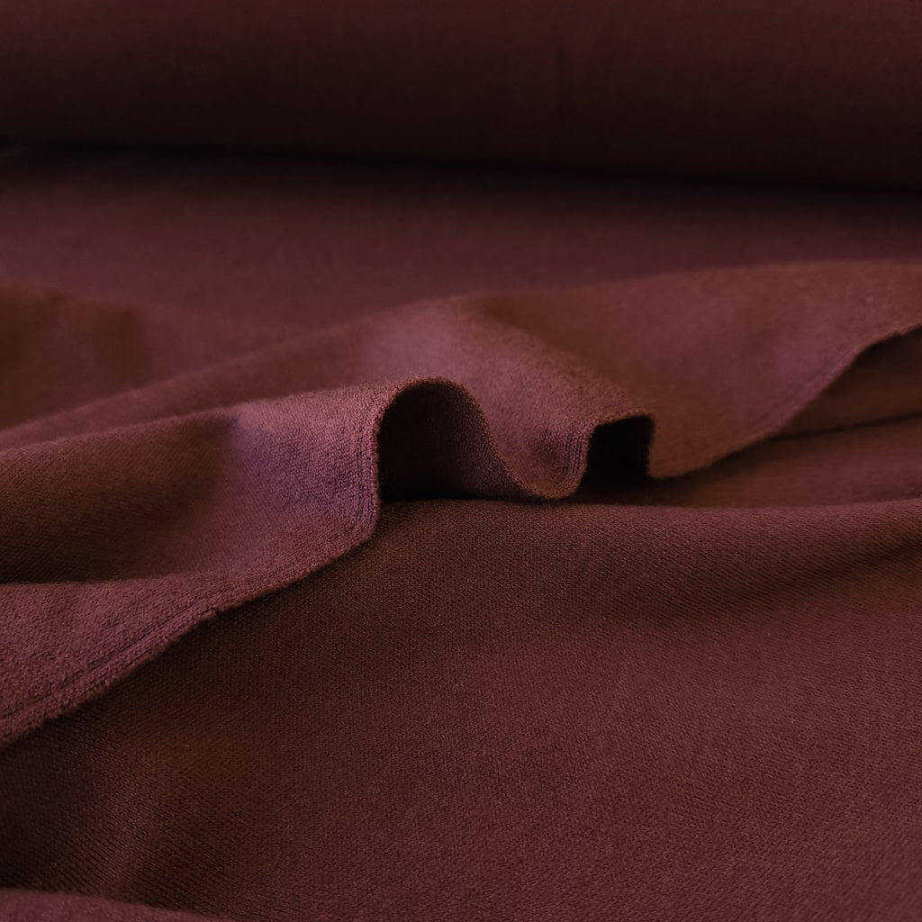 Merino Jersey Knit Fabric - Burgundy
