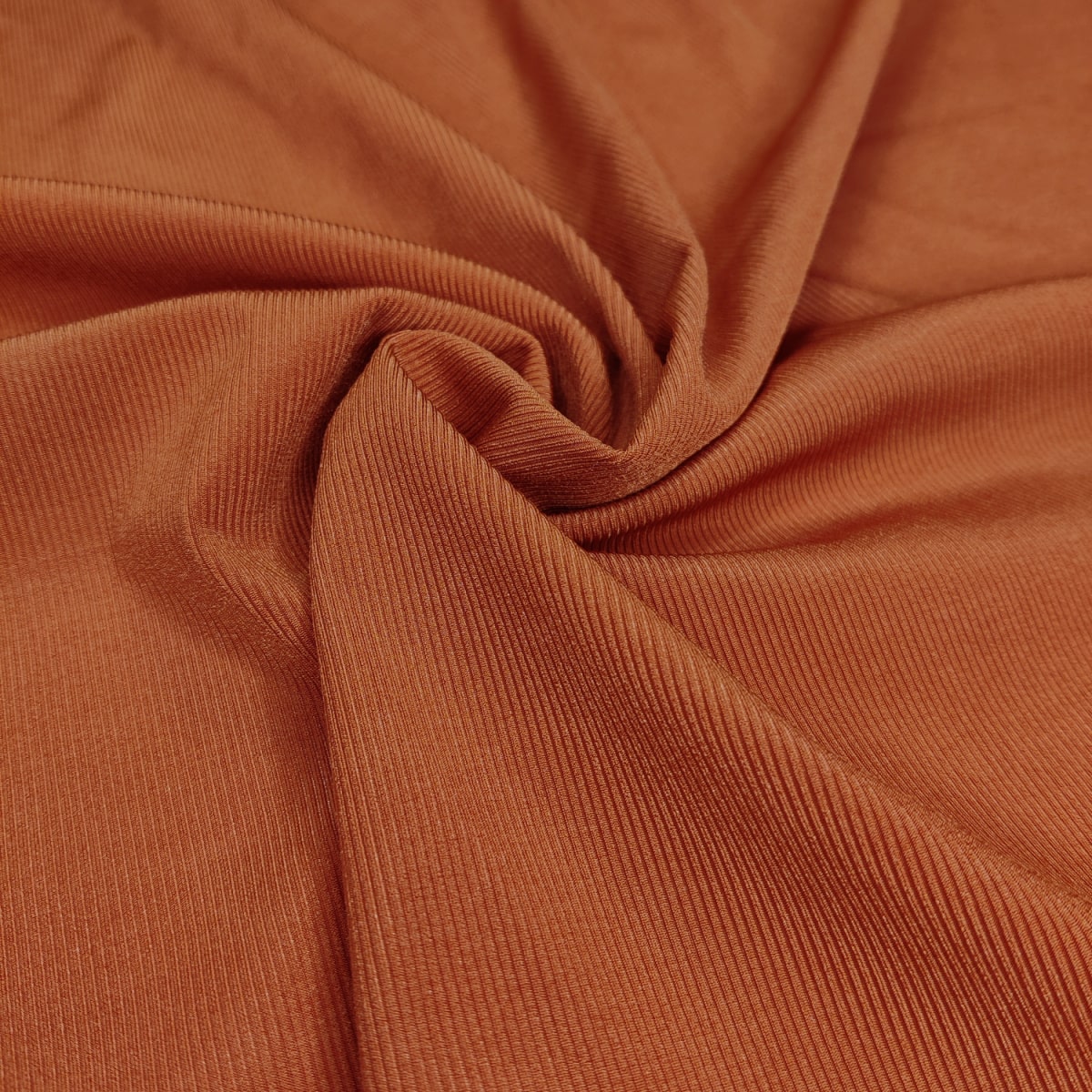 Micro Rib Knit Swimsuit Fabric - UV Protection - Orange