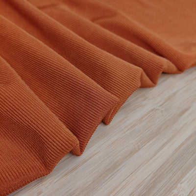 Micro Rib Knit Swimsuit Fabric - UV Protection - Orange