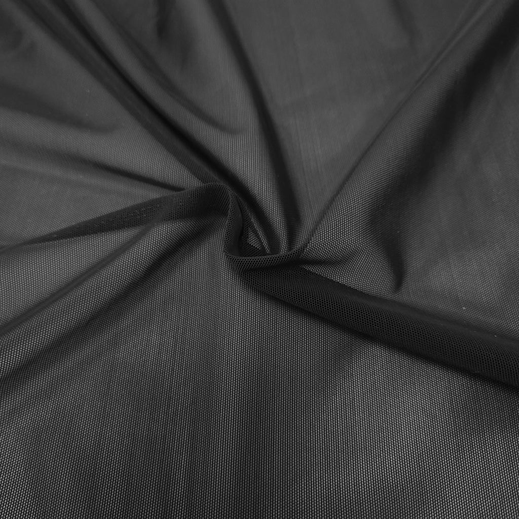  Micro Stretch Mesh Black, Fabric by the Yard