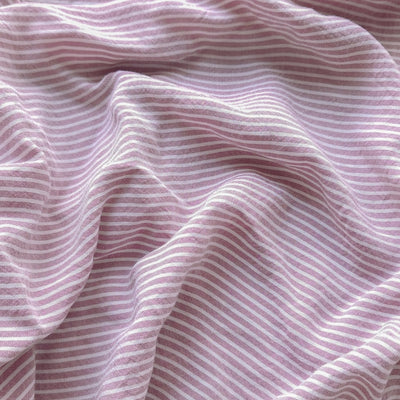 Rayon Challis Fabric - Pink Stripes