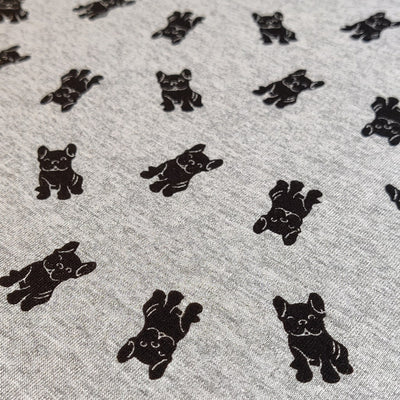 Rayon Jersey Fabric - French Bulldog