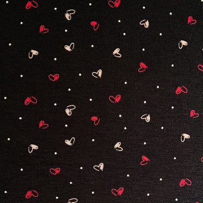 Rayon Jersey Fabric - Hearts