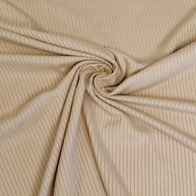 Rib Knit Jersey Fabric - Beige