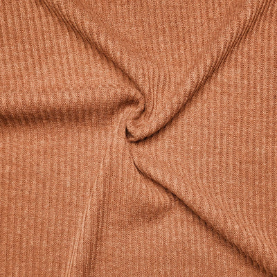 Ribbed Knit Fabric - Rust
