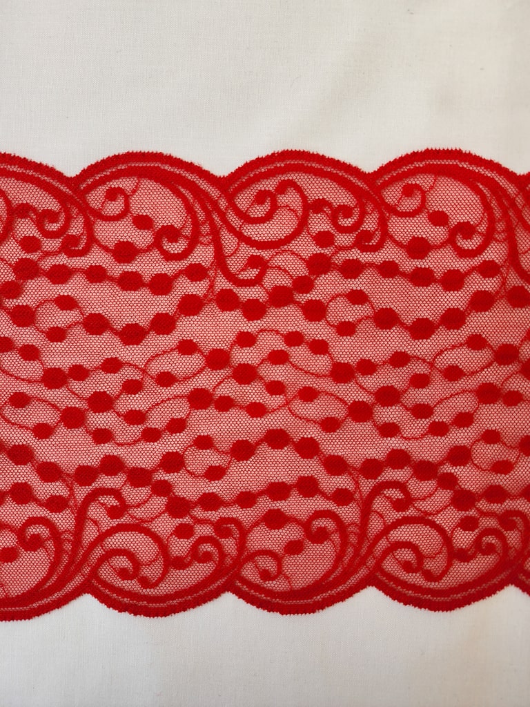 Stretch Lace Ribbon - Red