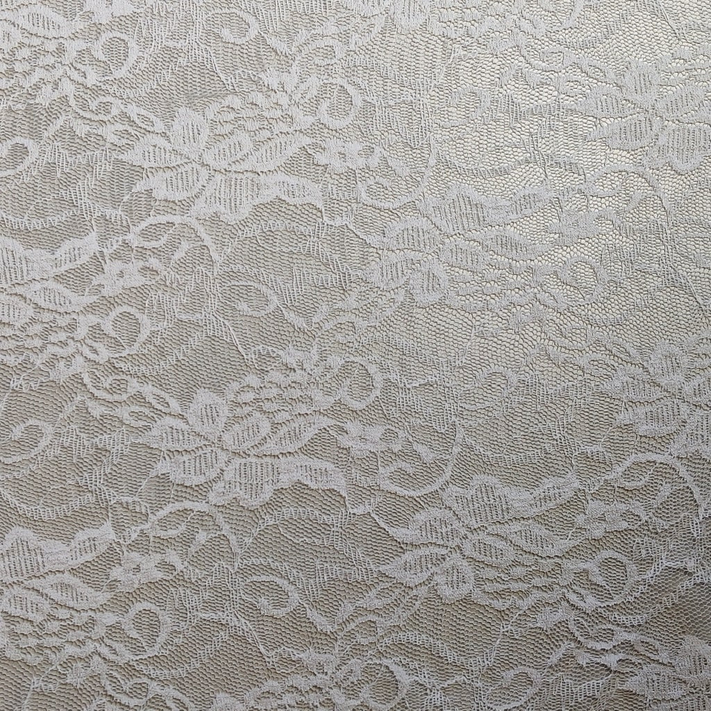 Stretch Lace Fabric | White
