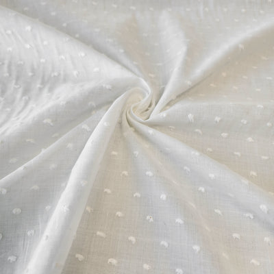 Cotton Swiss Dot Fabric - White