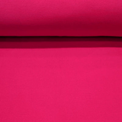 Tubular Ribbing Fabric - Bright Pink - 2 X 2