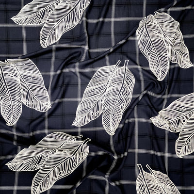 Viscose Twill Fabric - Leaves Print